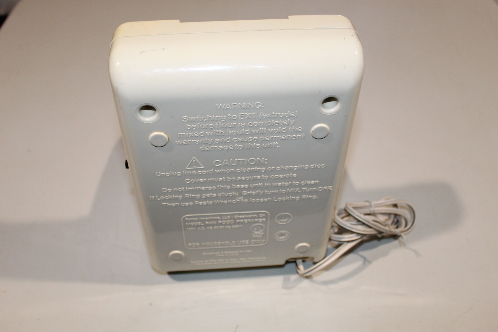 POPEIL AUTOMATIC PASTA MAKER P400 - MAIN BASE UNIT ONLY - WORKS GOOD !!!!!!!!!!!