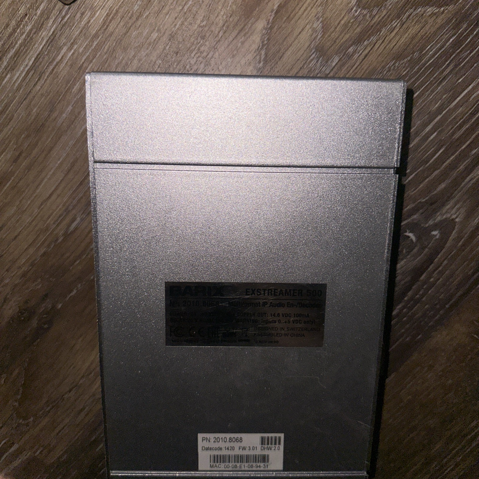 BARIX EXSTREAMER 500 MULTIFORMAT AUDIO NETWORK ENCODER/DECODER