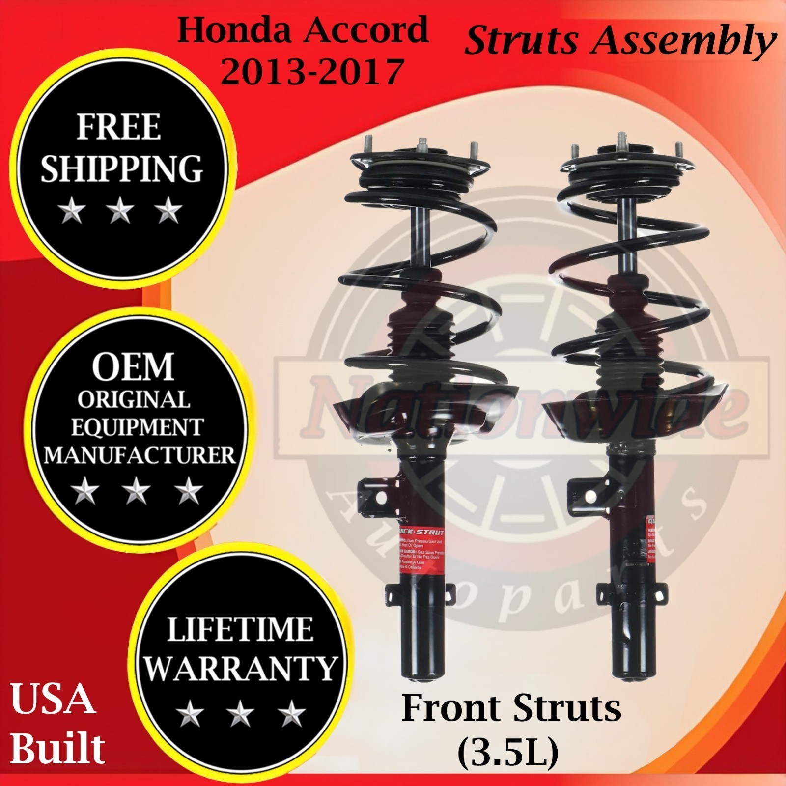 Monroe Genuine OEM Front Struts For 2013-2017 Honda Accord Lifetime Warranty