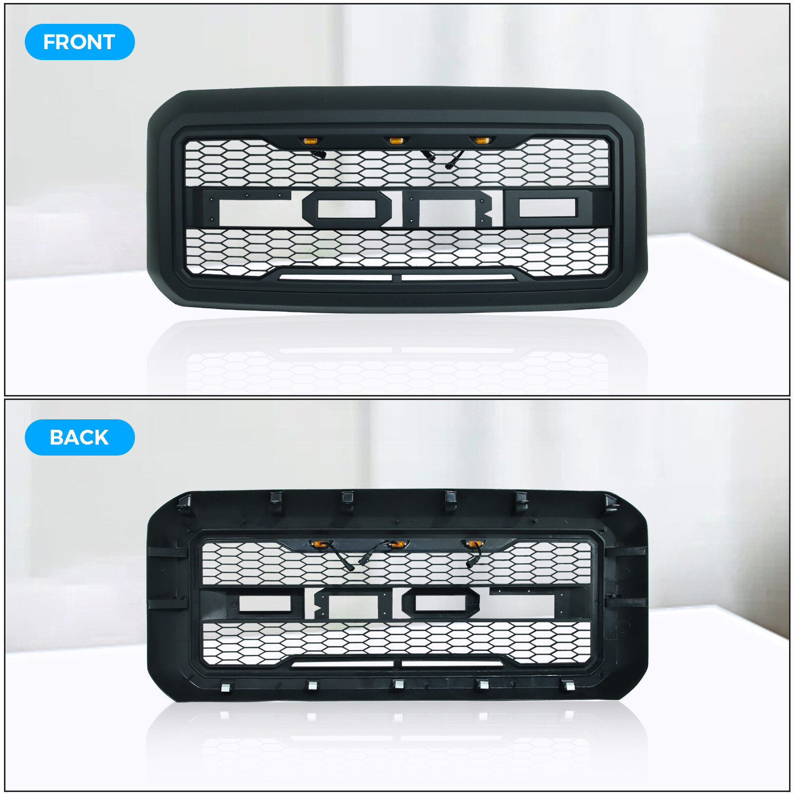 Front Grill for 2012-2016 FORD F250 W/Lights Black