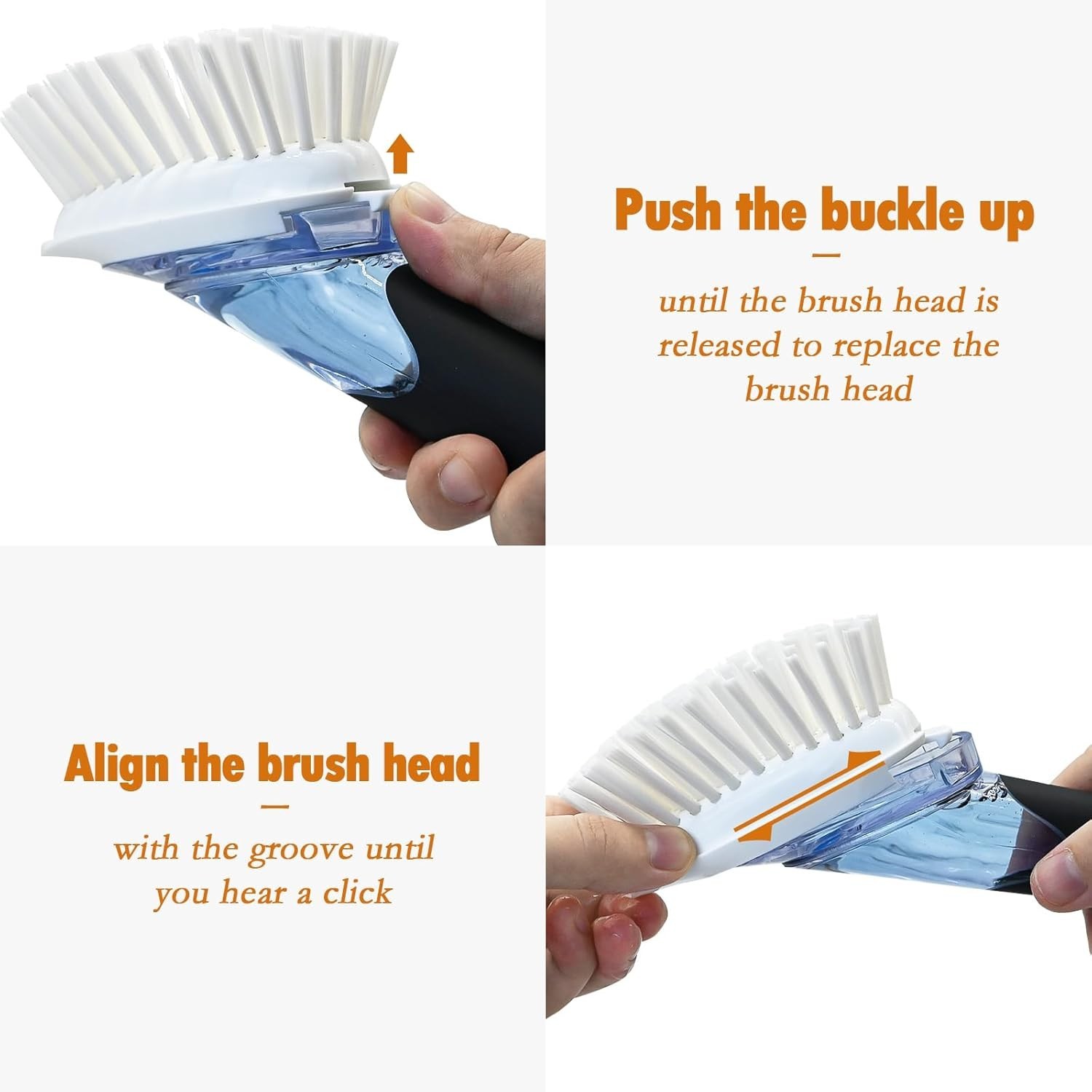 Ergonomic Soap Dispensing Dish Scrubber with Refill Heads - Kitchen Essential