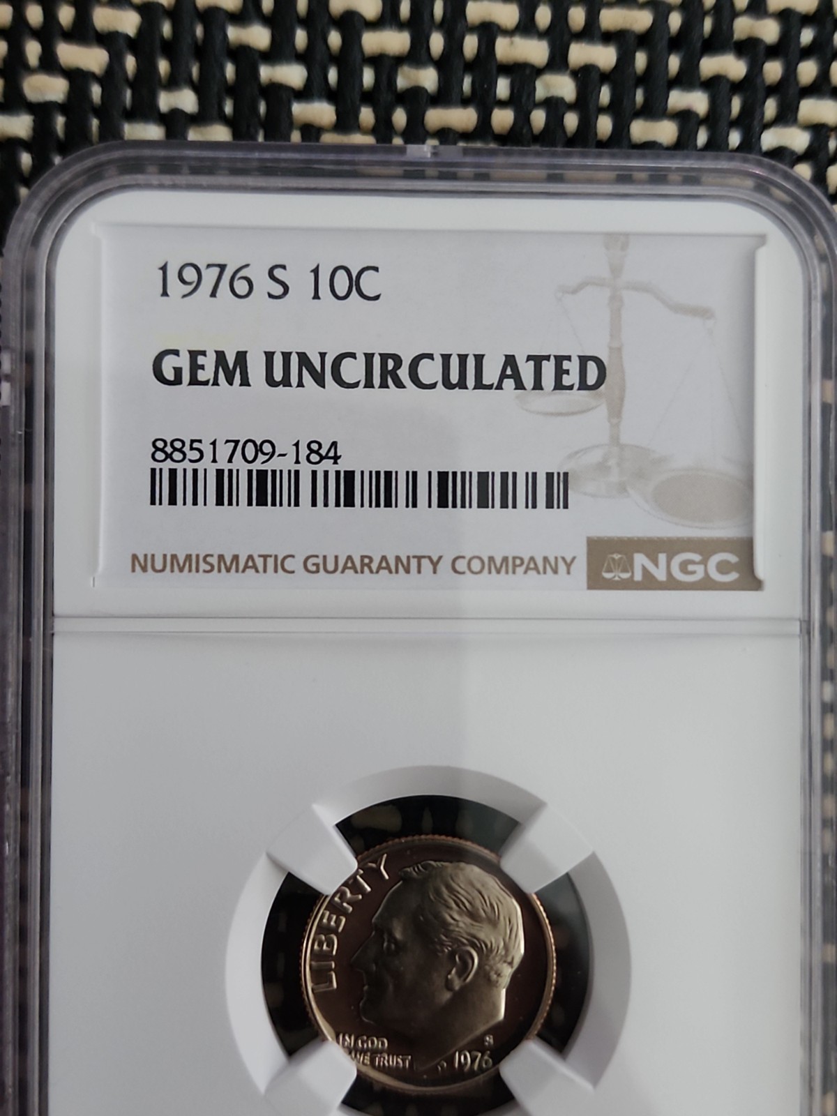1976-S Roosevelt Dime NGC GEM UNCIRCULATED