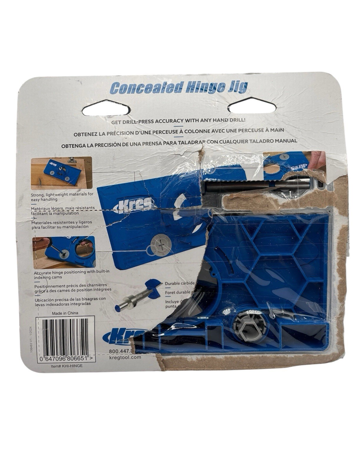 Kreg KHI-HINGE Concealed Hinge Jig 35mm Cup Drilling