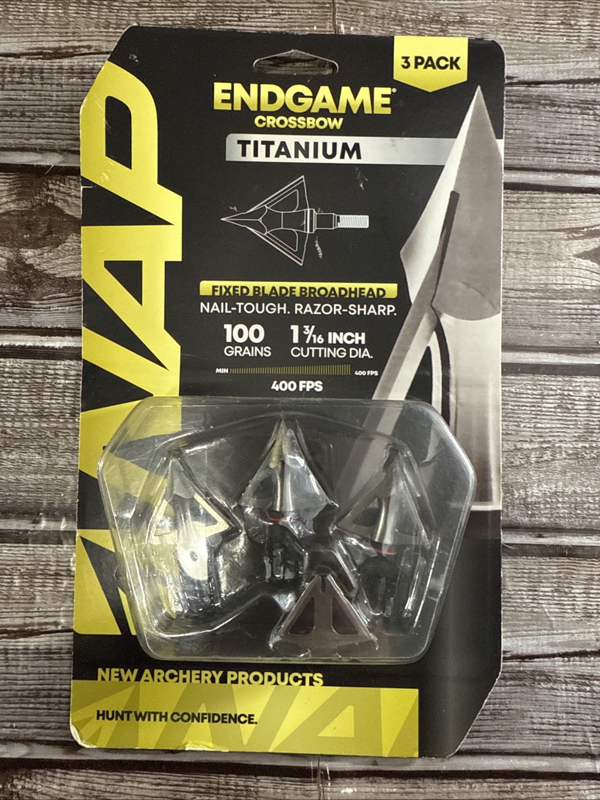 Endgame 100 Grain for Crossbow Broadhead, 3 Pack New