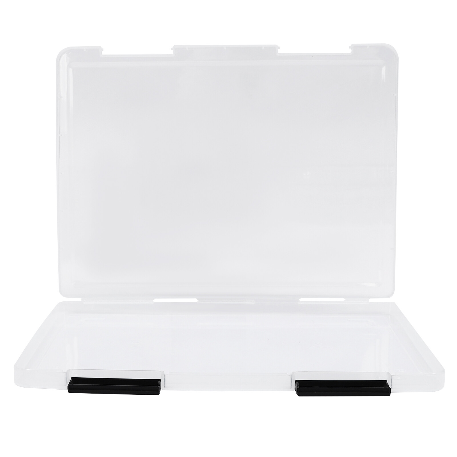 12 Pcs A4 Clear File Boxes Paper Storage Box Document File Holder with Buckle