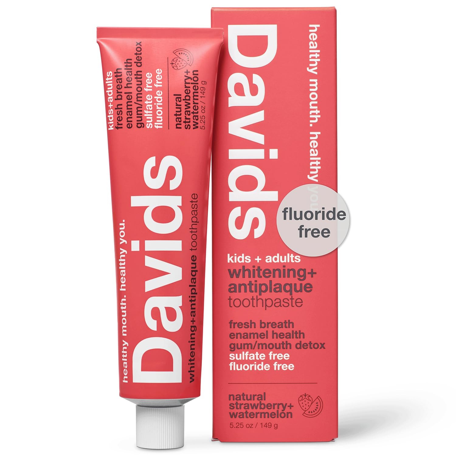Fluoride Free Whitening Toothpaste Strawberry Watermelon 5.25oz for Kids &