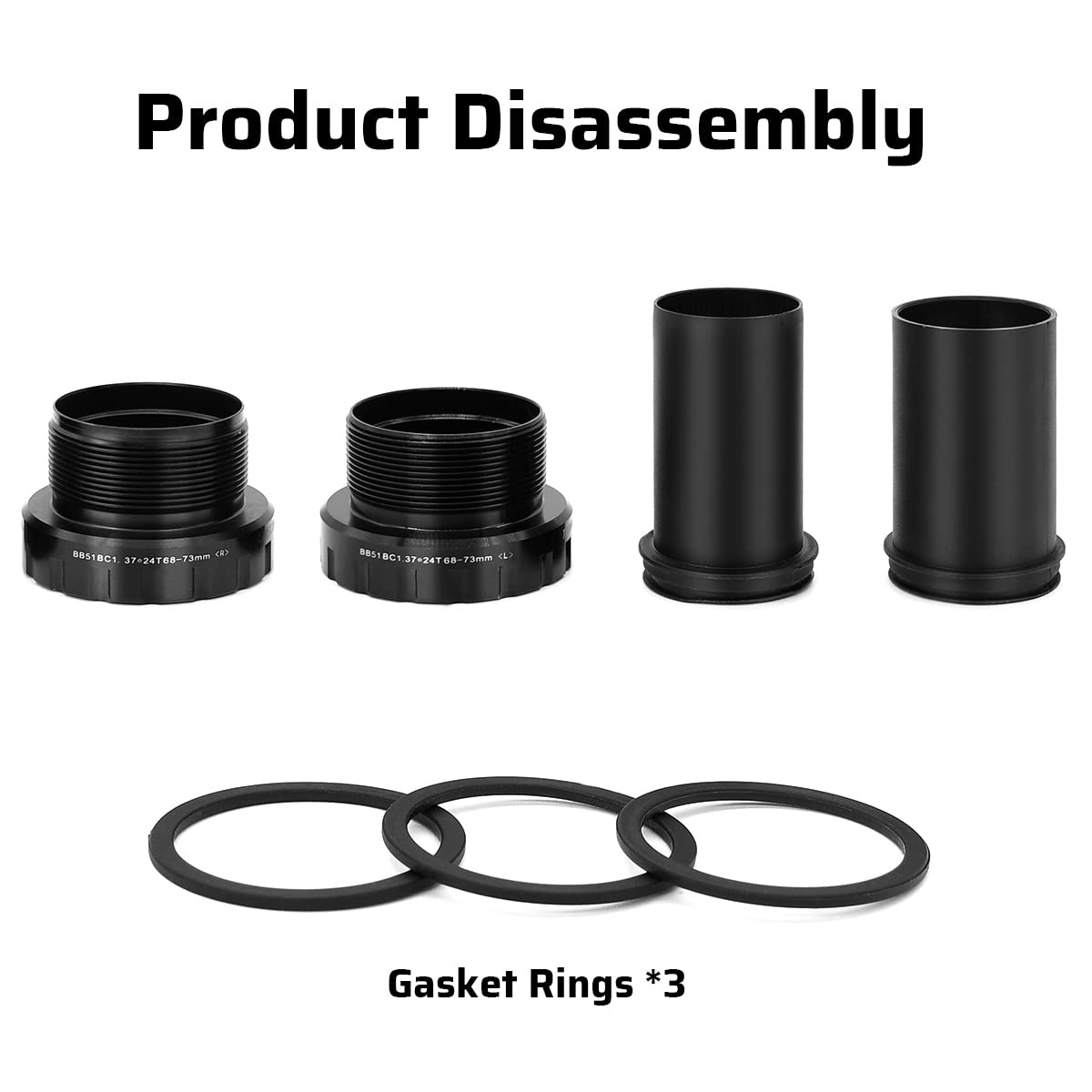Bottom Bracket, BSA 68-73mm English for 24mm Spindle Crank,Compatible with Sh...