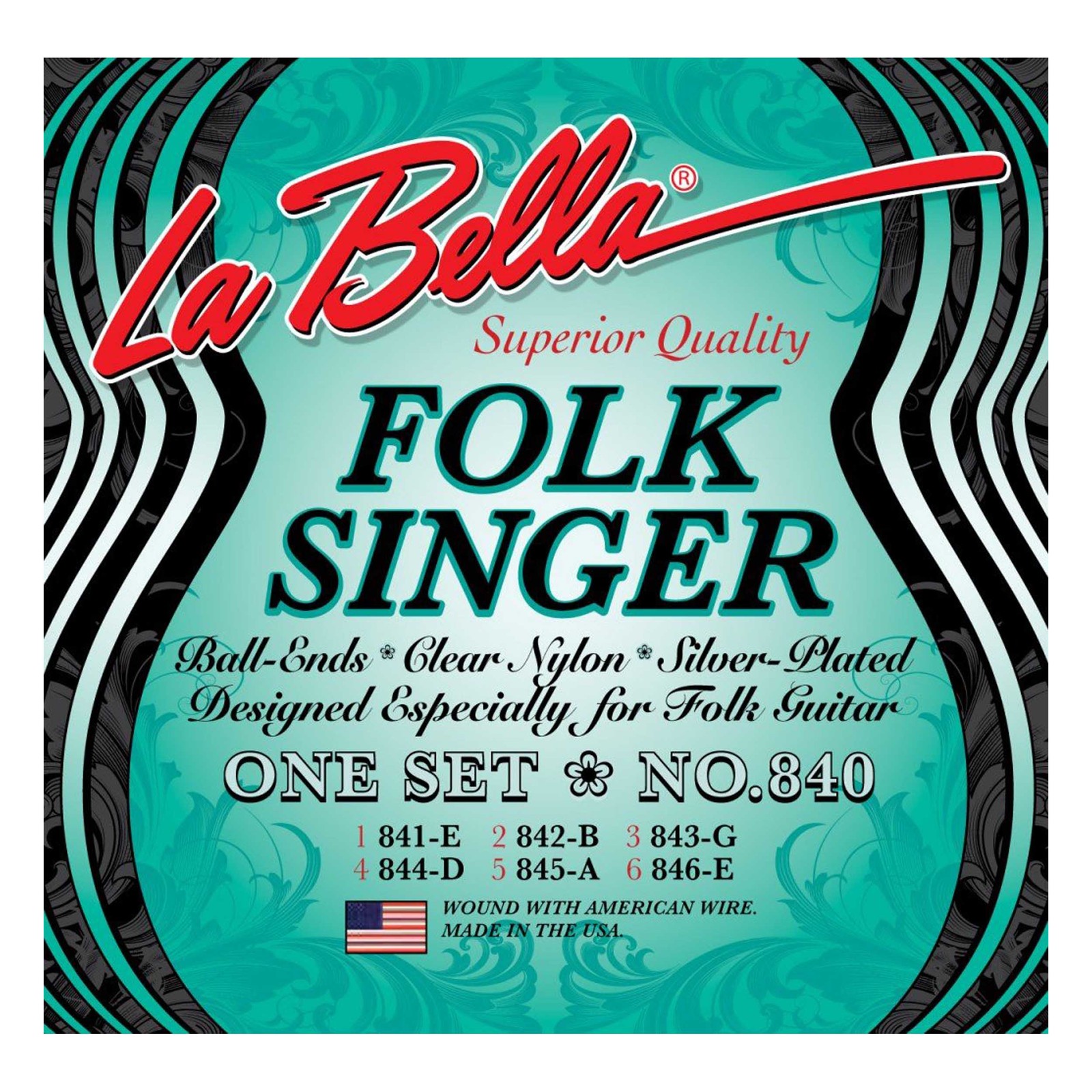 LaBella 840 Labella Folksinger Clear Treb