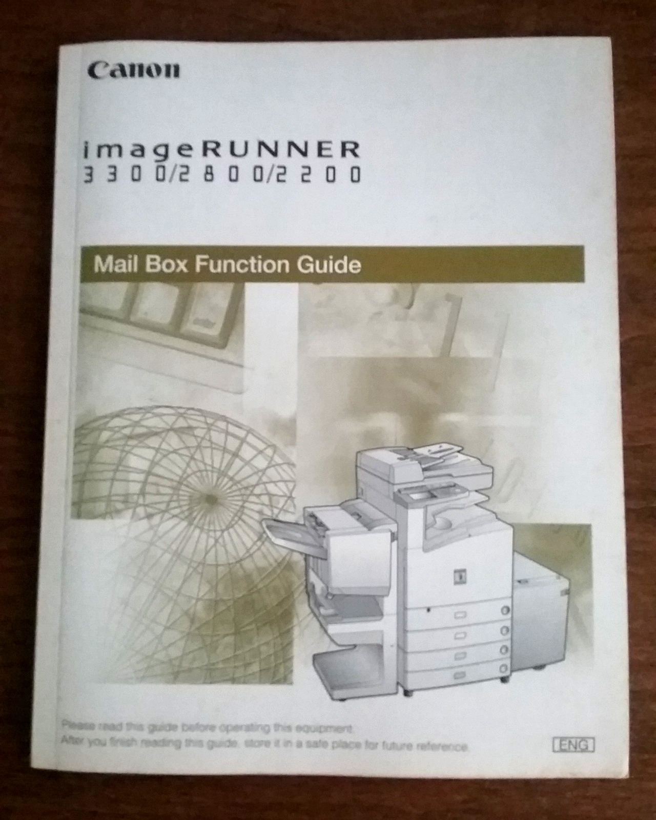 Canon imageRUNNER 3300 /2800 /2200 Reference & Mail Box Function Guide