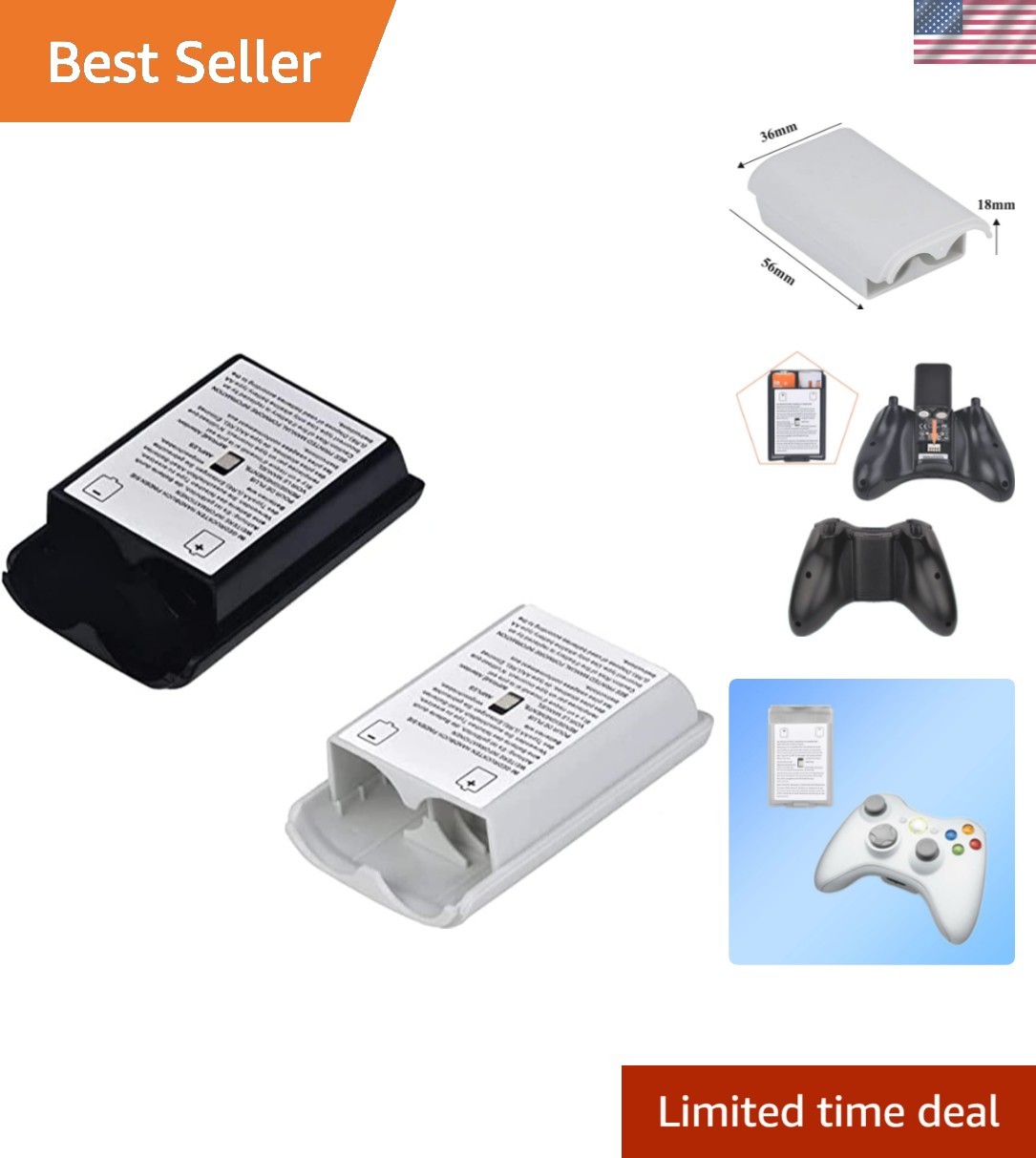 Secure Your Gaming: 2 Pcs Durable Battery Pack Covers for Xbox 360 Controllers