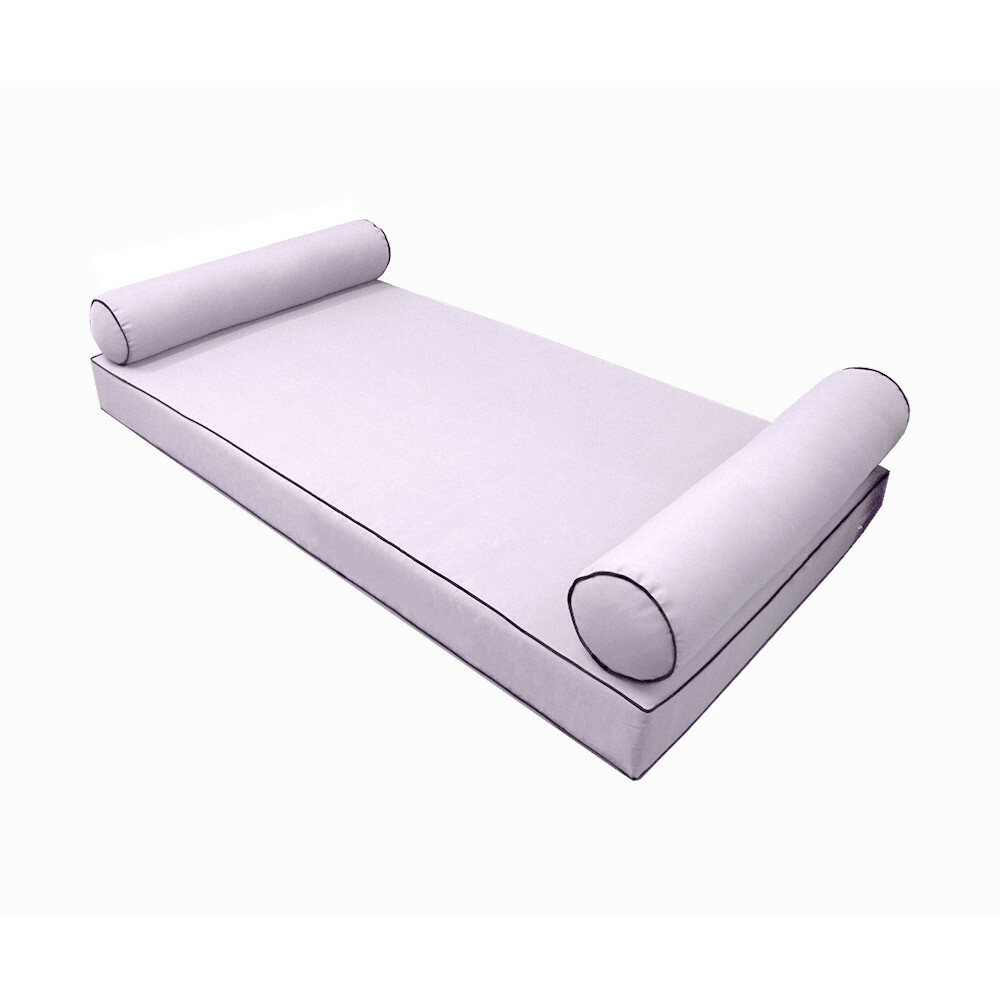 SLIPCOVER ONLY S5 Daybed Mattress Bolster Cover Contrast Pipe Trim Twin-XL AD107