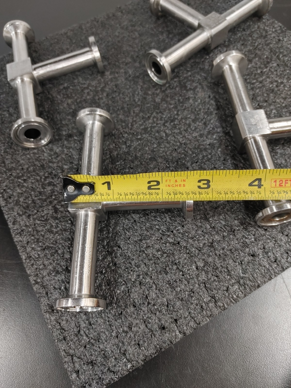 Assorted Lot of 4 316L SS Tri Clamp Tee Fittings