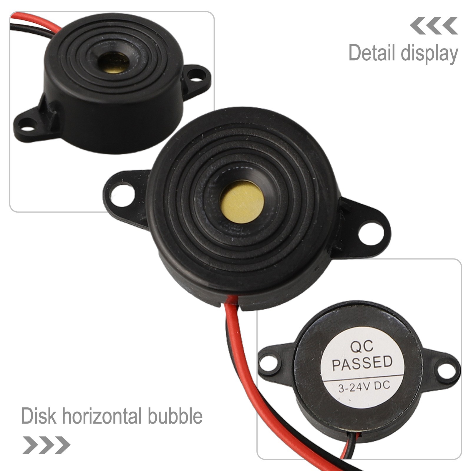 85 DB ABS And Electric Components Piezo Buzzer 12V DC 2 Wired Connctor