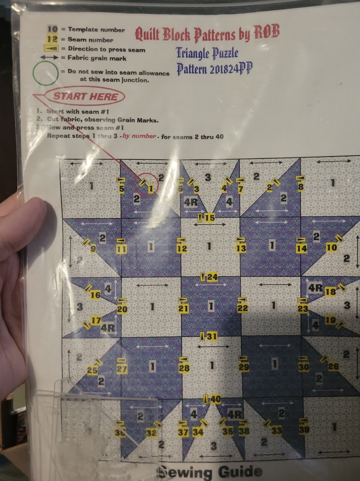 Quilt Bloxk Patterns By Rob Triangle Puzzle With Plastic Templates