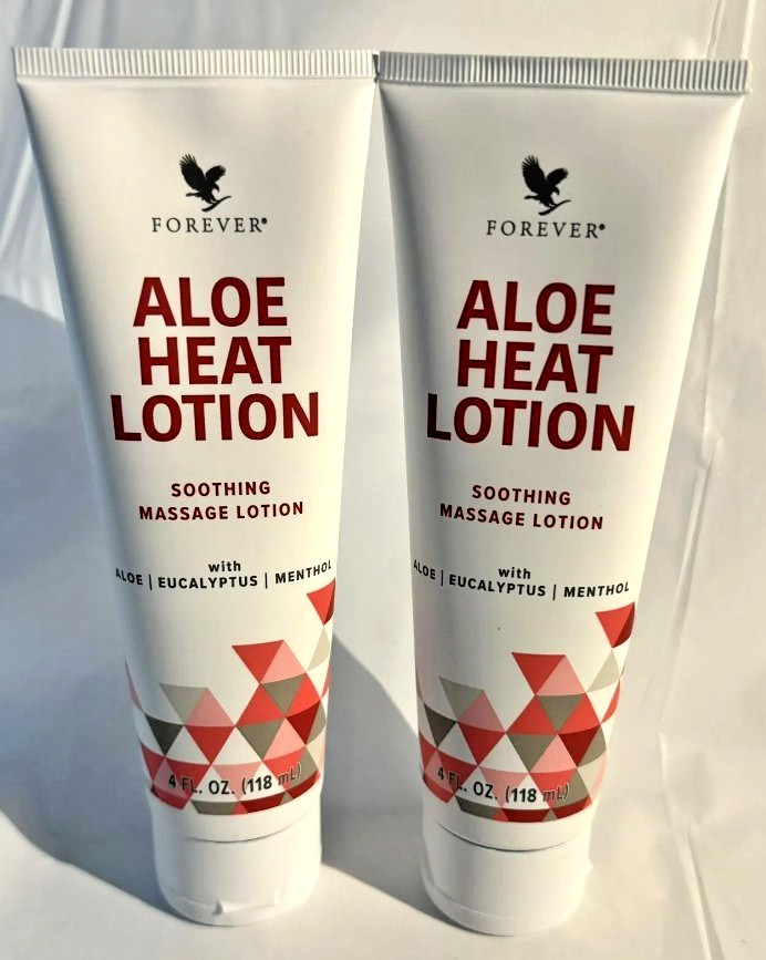 Set of 2 tubes Forever Living Aloe HEAT LOTION 4 fl.oz (118 ml)