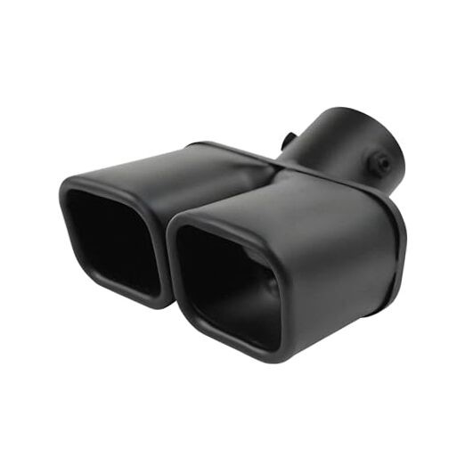 Dual Exhaust Tips 2.5 inch Inlet, Universal Stainless Curved Frosted Black