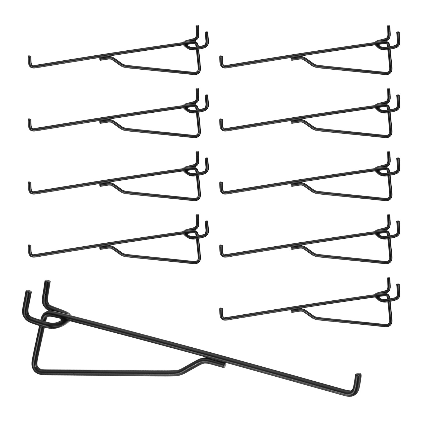 10Pcs, Pegboard Shelf Hooks 8.5 in Peg Board Brackets 0.16"T Fit 0.98" Pegboard