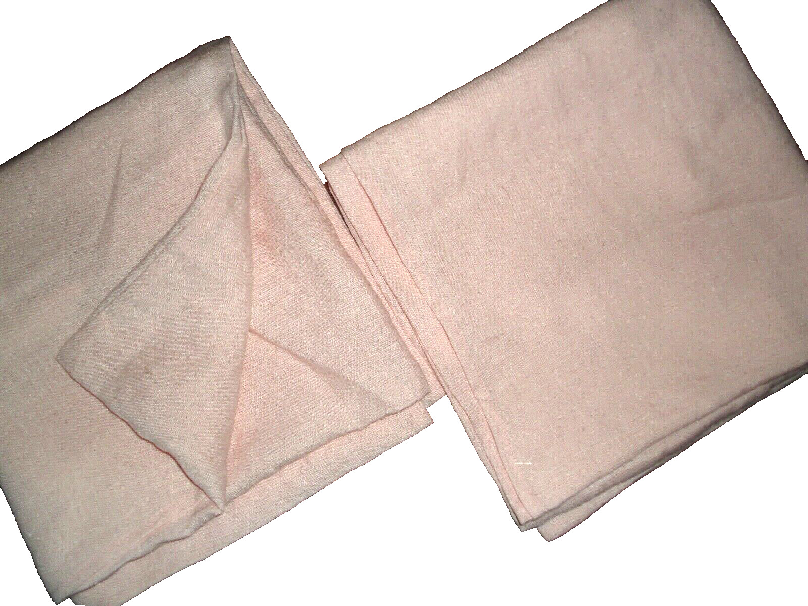 RAW EDGES STUDIOS PRETTY PINK LINEN (2) SQUARE PILLOW COVERS 20"
