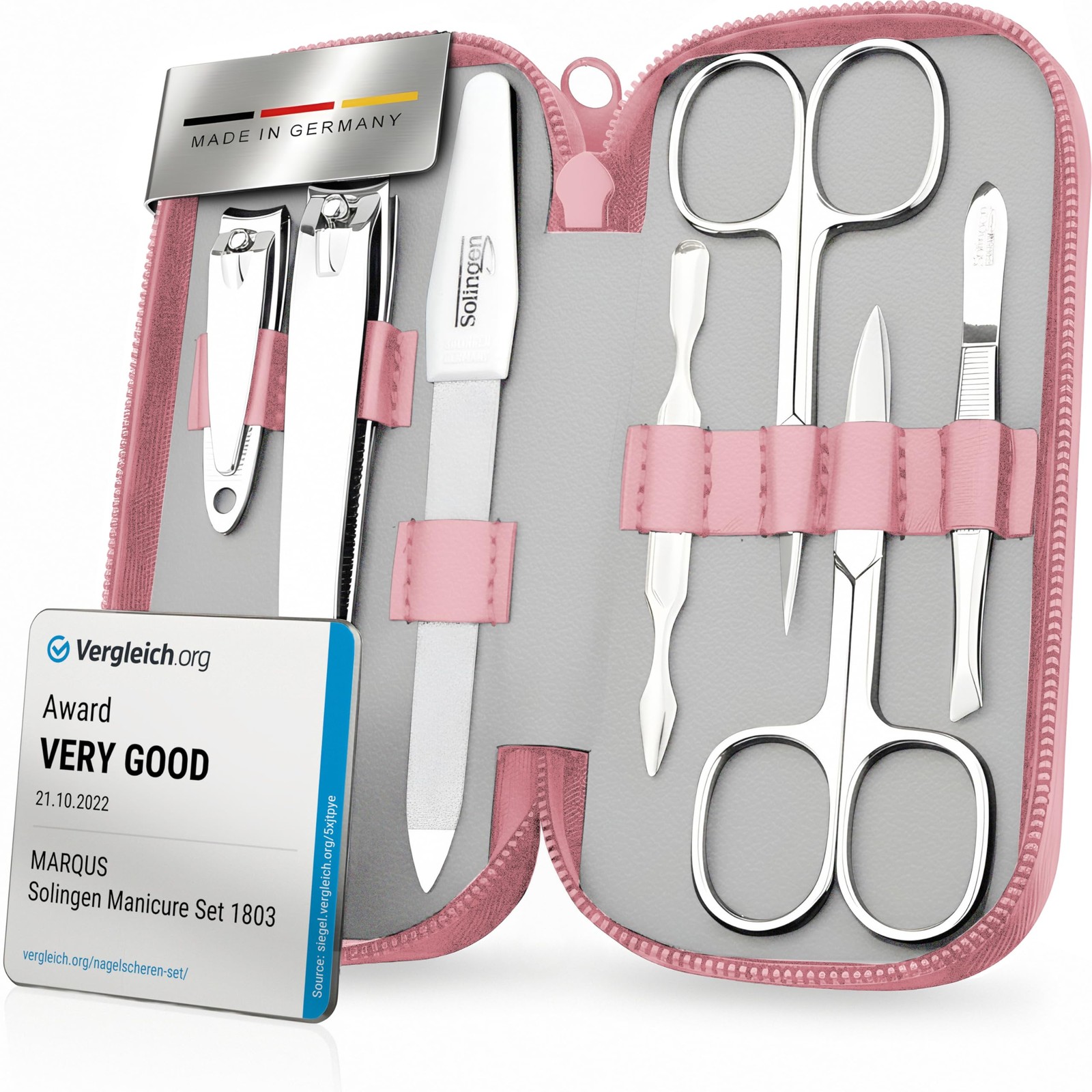 Manicure Set Solingen Made in Germany - 7 Piece Exclusive Finger & Toe Nail C...