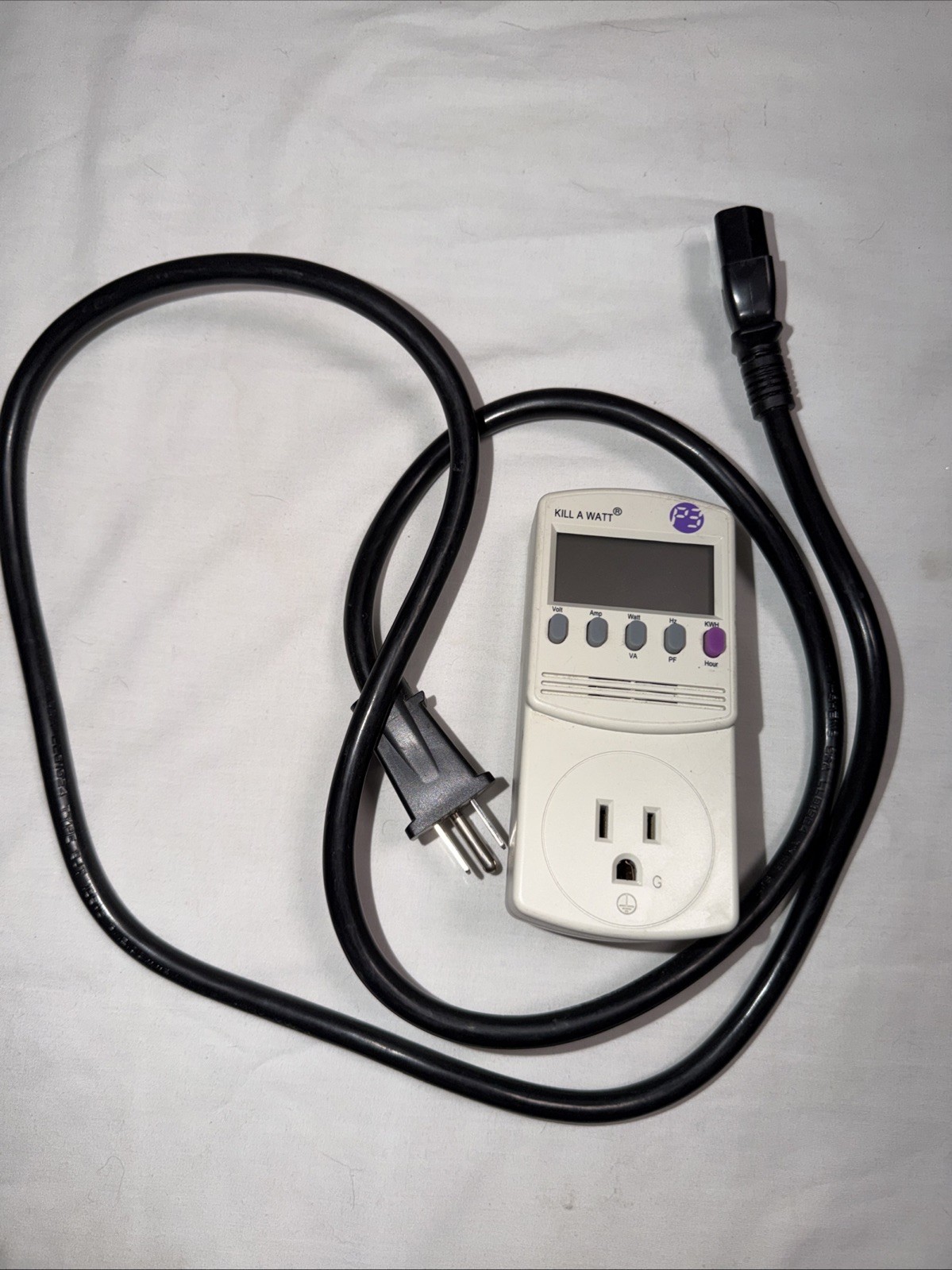 P3 Kill-A-Watt Electricity Usage Monitor P4400.01 Tested 300 Watt Power Cable