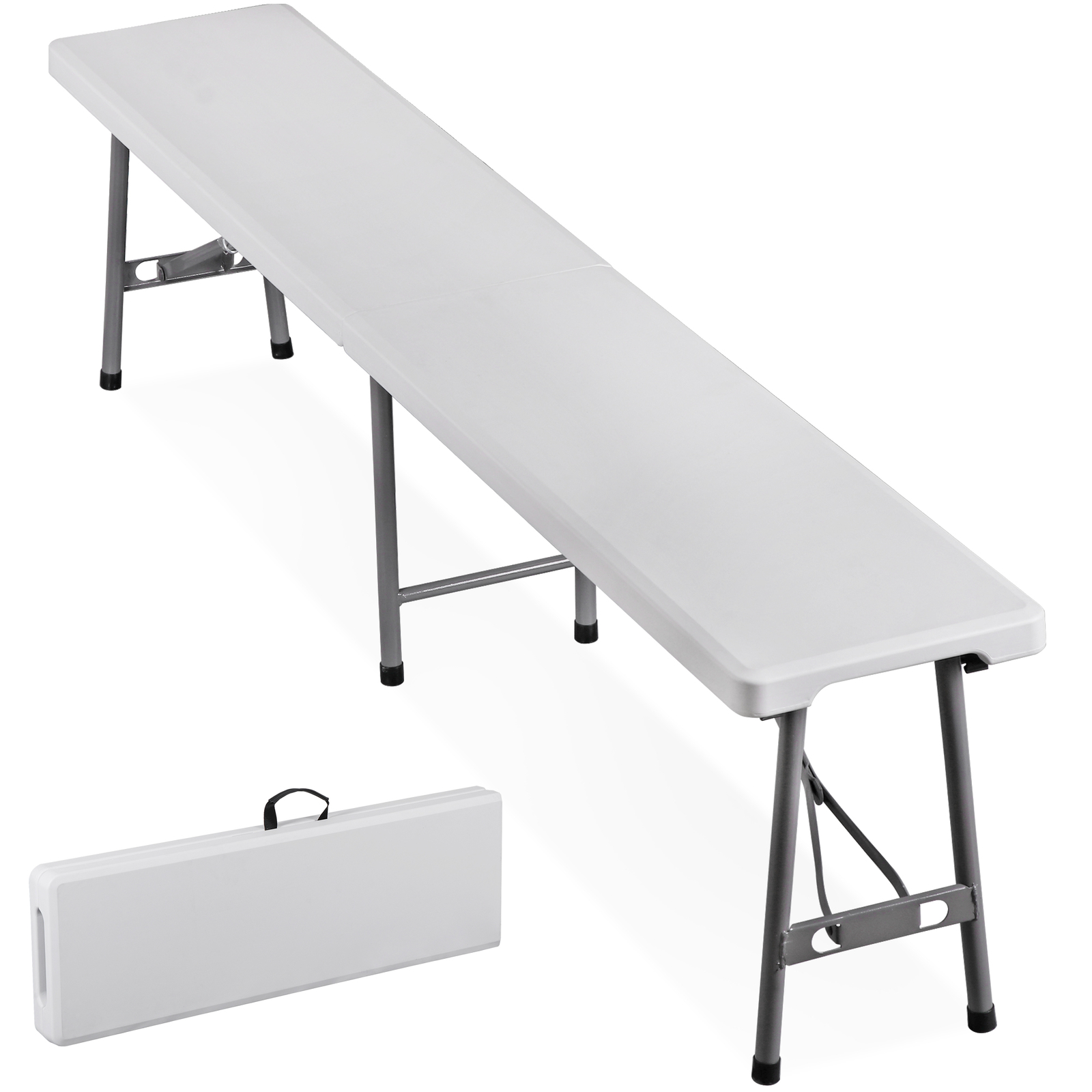 Folding Bench 6FT Plastic Folding Bench with Handles for Party Camping Picnic