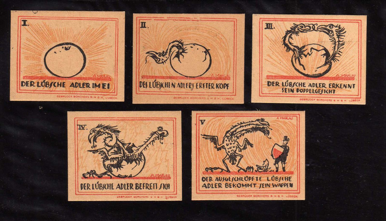 LUBECK - GERMANY NOTGELD  -   5 x 20 PFENNIG