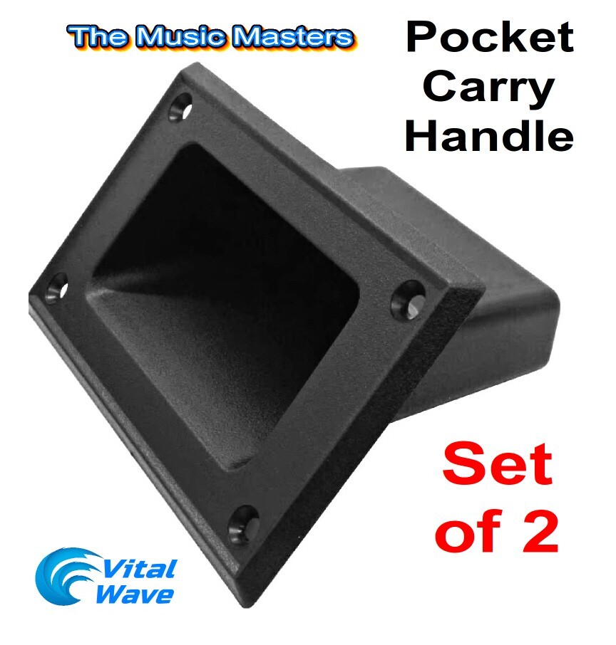 (2) Recessed Cabinet Plastic Pocket Handles Rack Case DJ PA Speaker Box Handle