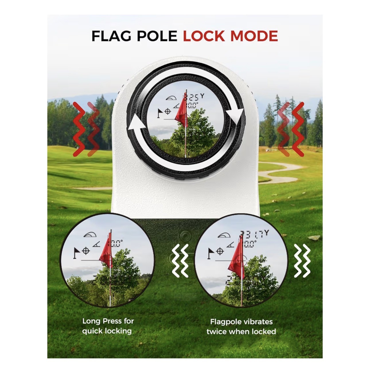 Golf Rangefinder with Slope - 1200 Yards Laser Range Finder with Flag Pole