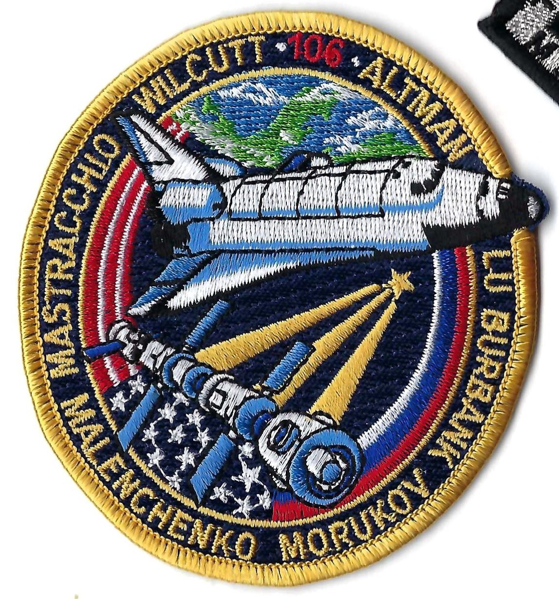 PATCH NASA STS 106 ATLANTIS  2000 RUSSIAN SPACE AGENCY     JP-4