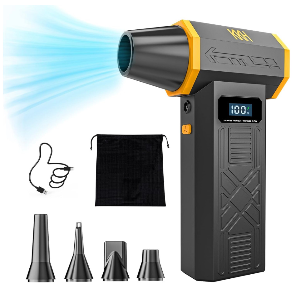 Aspiradora eléctrica portátil con luz LED, potente, 120000 RPM, 4 velocidades.