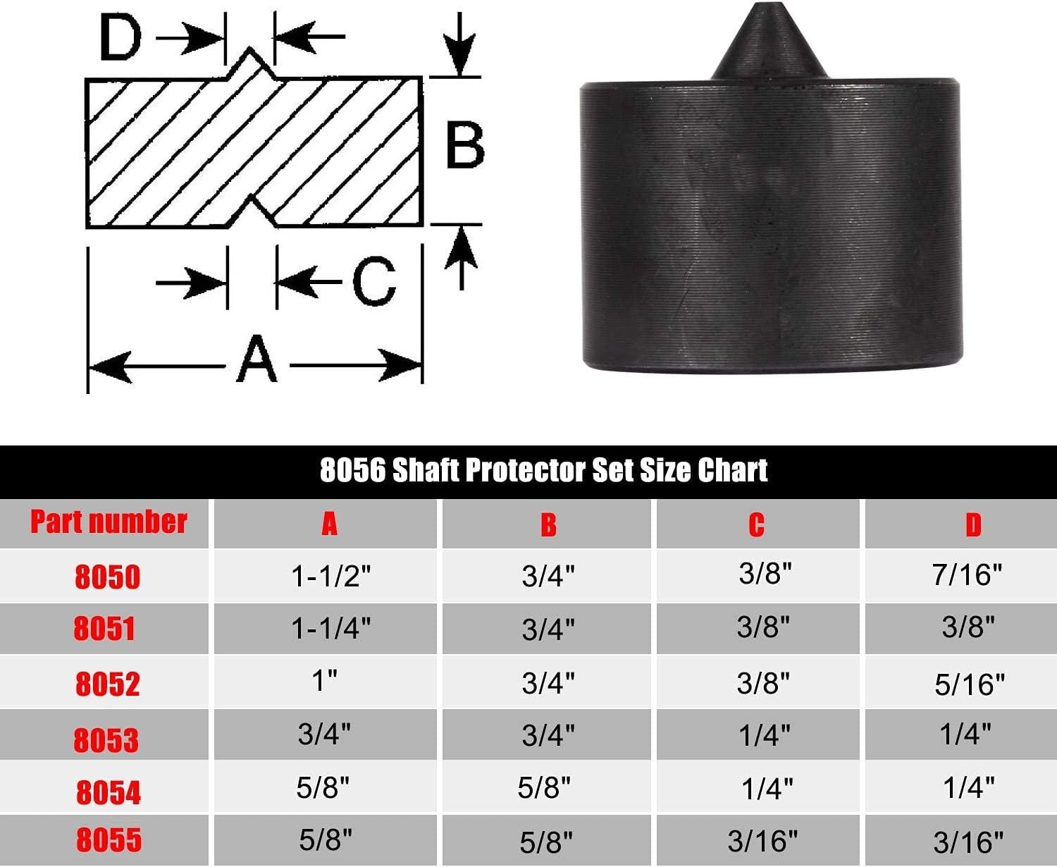 8056 for Grip-O-Matic Puller Push-Puller Gear Bearing Puller Shaft Protector Set