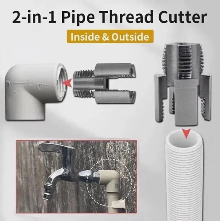 US Integrated Internal & External Pipe Threading Tool For 1/2'' 3/4'' Water Pipe