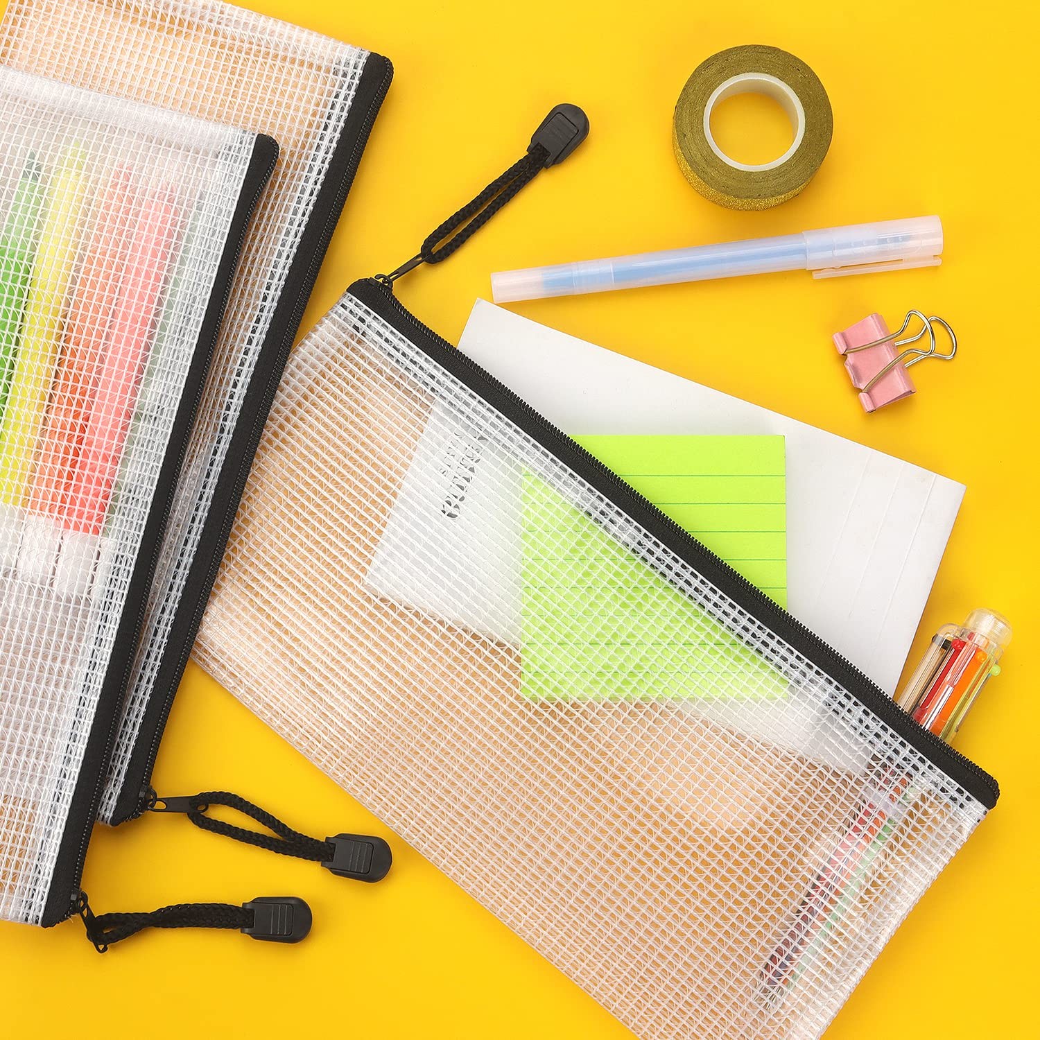 10 Pack Small Mesh Zipper Pouch Document Waterproof Zipper Bags Pencil Pouche