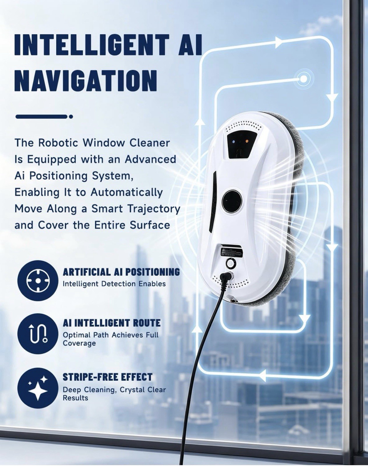 Automatic Window Cleaning Robot Smart Glass Cleaner with Remote Control