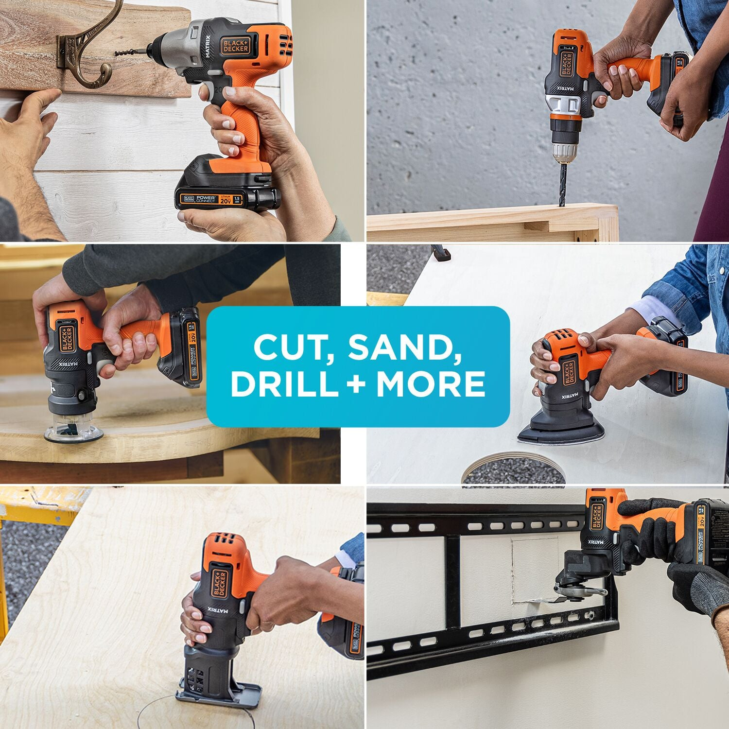 BLACK+DECKER Matrix(TM) 20V Max* 6-Tool Combo Kit With Case - BDCDMT1206KITC