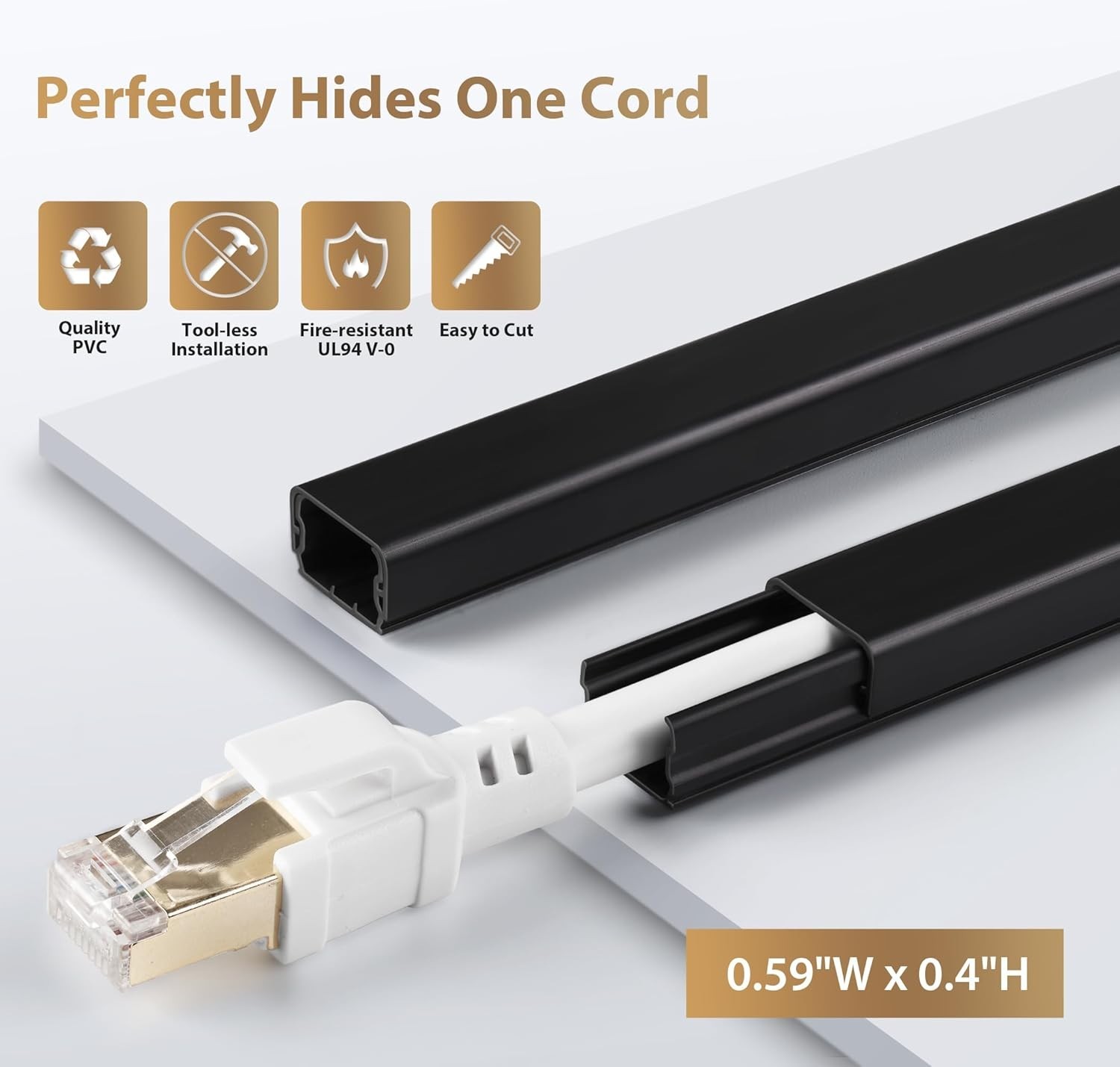 PVC Cord Hider, 102in - Simplify Your Cable Management Effortlessly