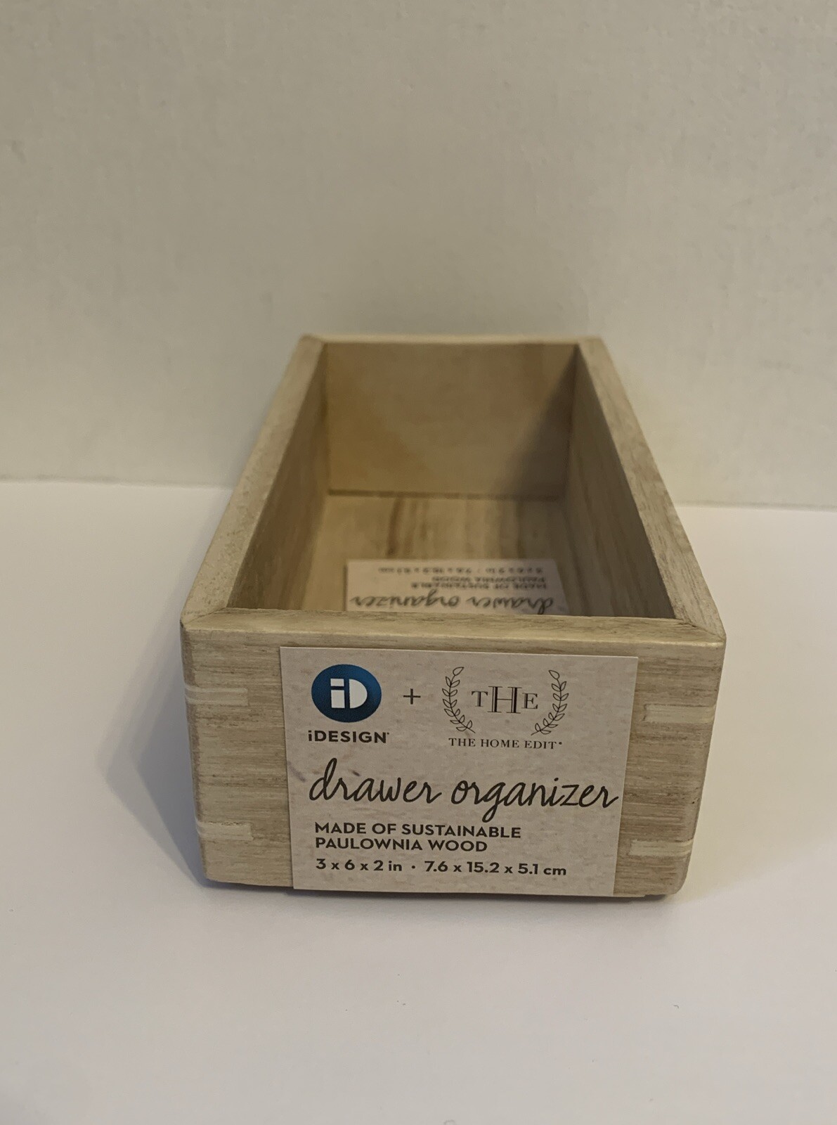 iDesign The Home Edit: Drawer Organizer 3x6x2 Inch Paulownia Wood