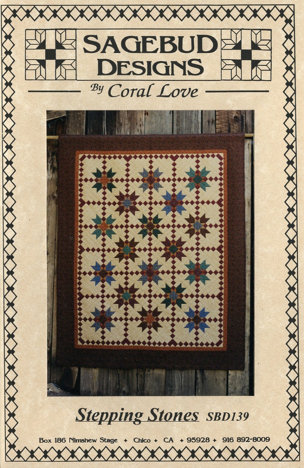Stepping Stones QUILT PATTERN 76.5" x 95.5" Sagebud Designs SBD139 OOP