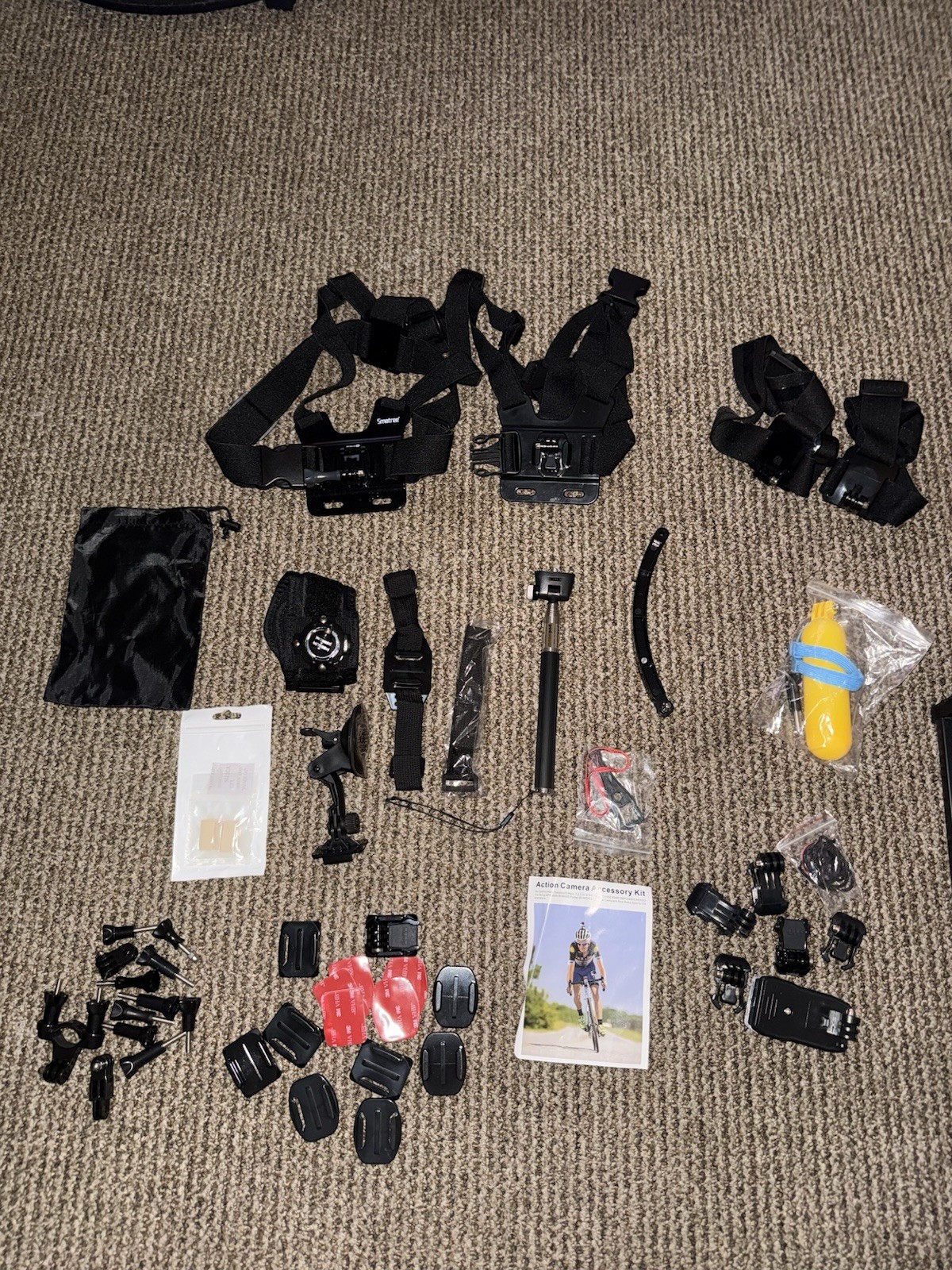 GoPro Hero accessories kit with carrying case camera attachments mounts selfie