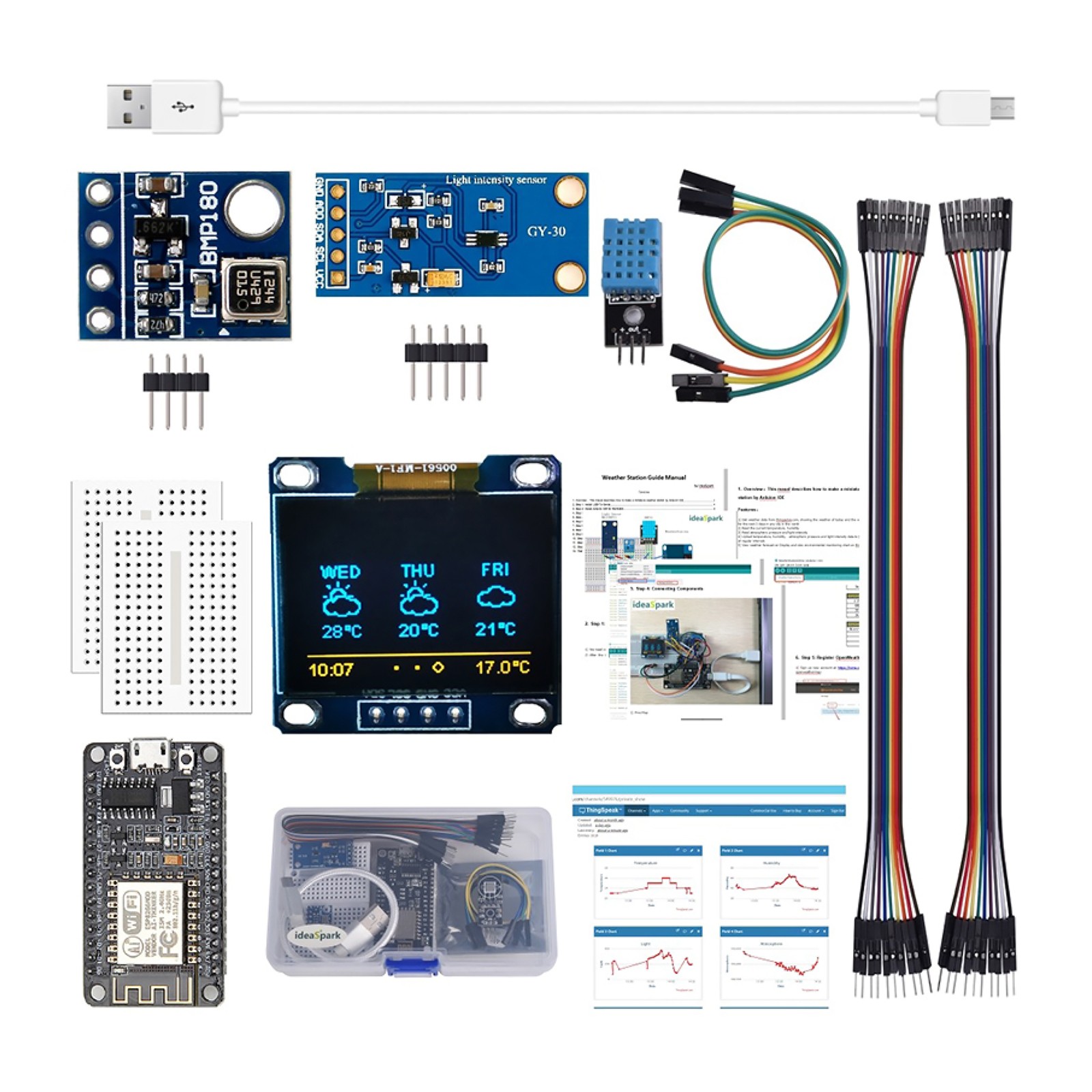 ESP8266 Weather Station Atmosphetic Pressure Light Sensor For Arduino IDE IoT K