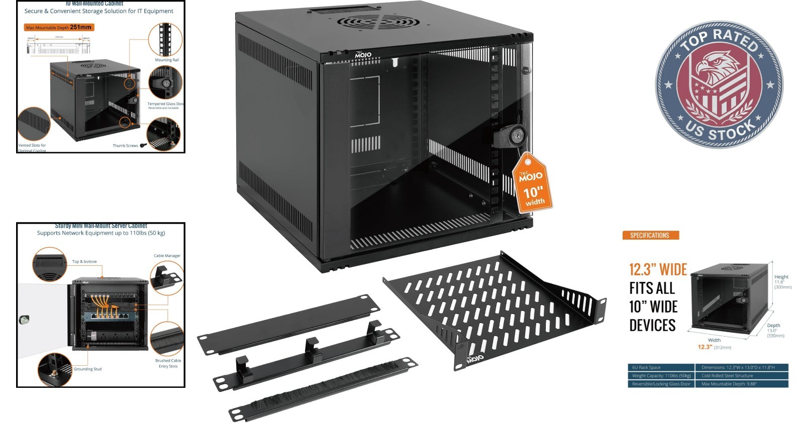 Space-Saving 6U 10 Inch Network Rack - Ideal for Home and Professional Use
