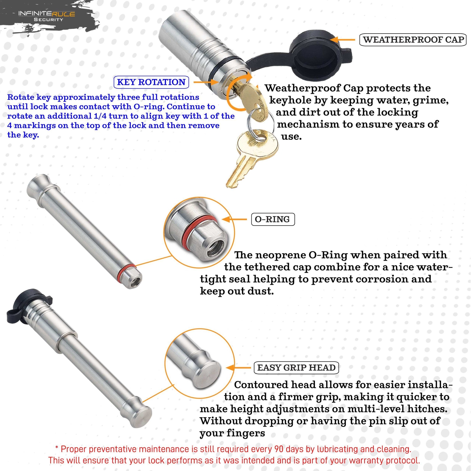 61673-D | Receiver Lock for 3 in Receiver