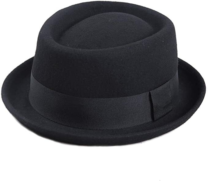Pork Pie Hat 100% Wool Felt Men's Porkpie Breaking Bad Hats Flat Top Mens Fedora