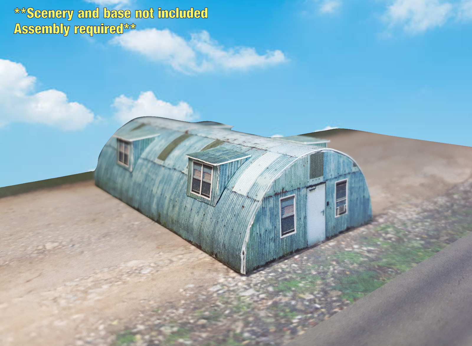 N Scale Building - Quonset Hut **Pre-Cut** CARD STOCK (PAPER) Pre-Cut Kit #QH5N