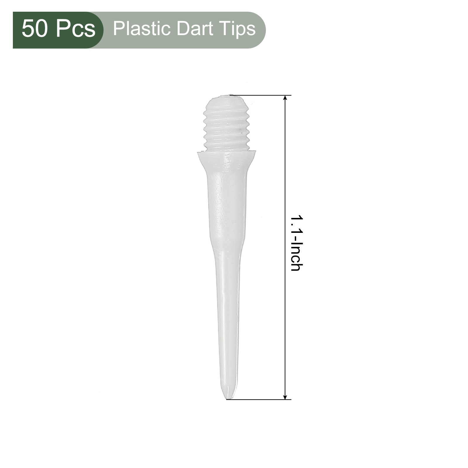 50Pcs Plastic Dart Tips,Game 2BA Thread Soft Darts Tip White