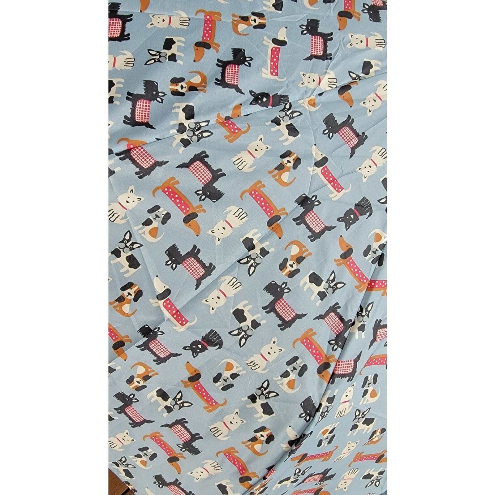 TOTES Automatic Compact Umbrella Recycled Fabric Dog Pattern- New w Tags