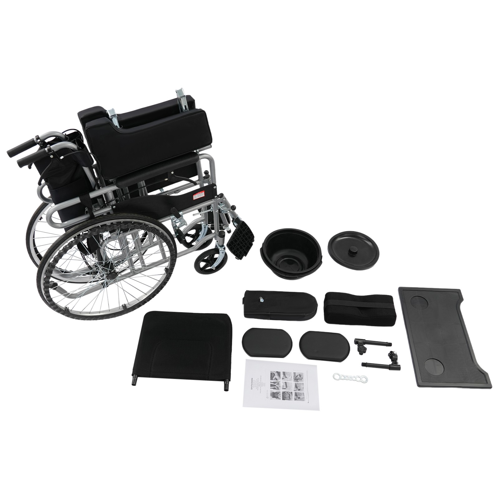 Foldable Wheelchair Foldable Commode Chair Reclining Wheelchair 100 kg max.