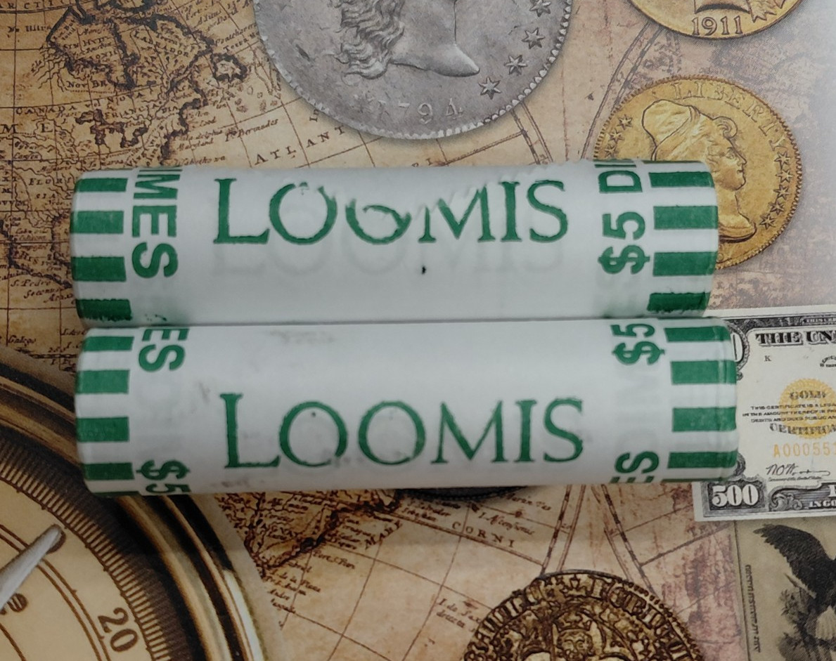 Loomis 2 rolls Bank UNC Unopen Dimes  T-764