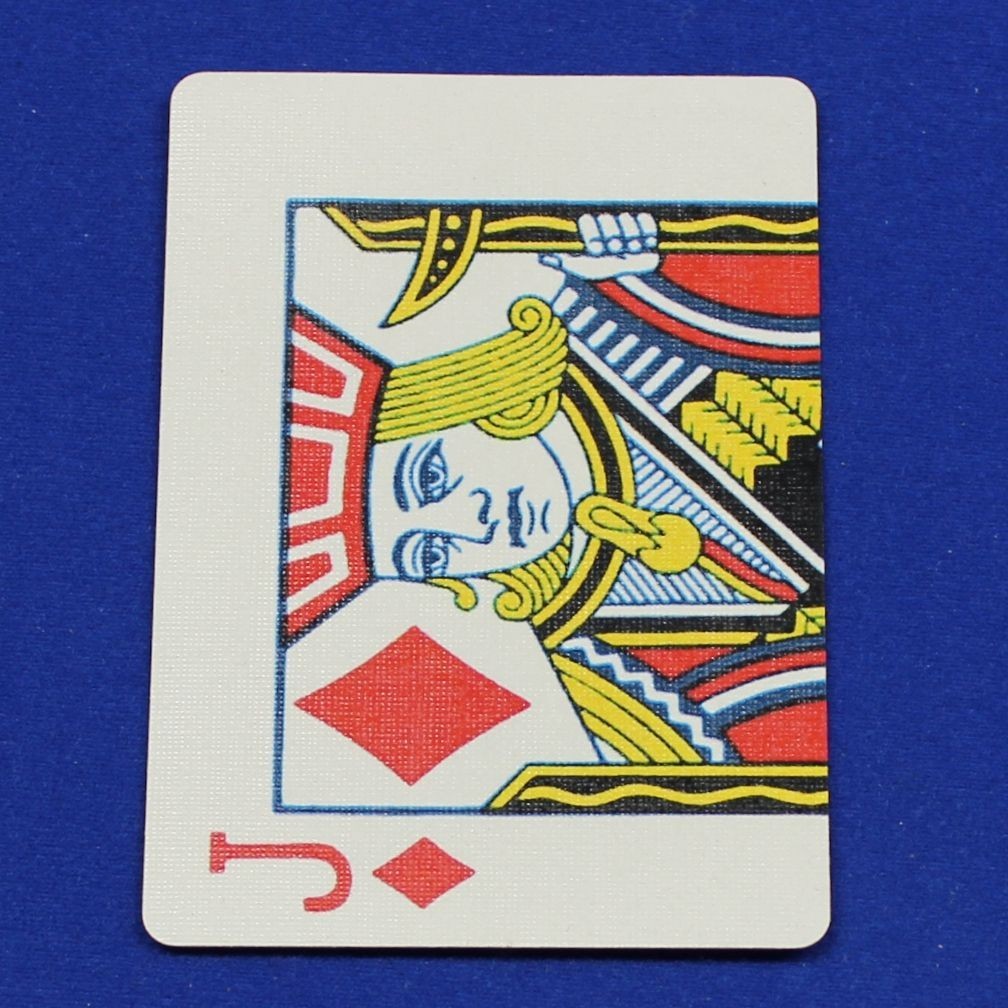 Jack of Diamonds, Half, Bicycle Printed Gaff Card, Blue