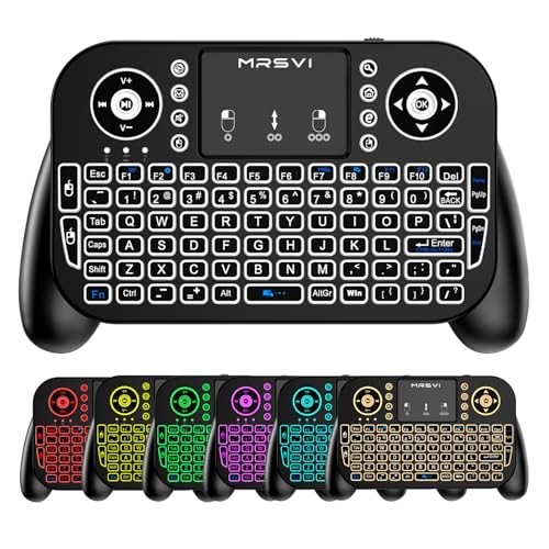 Mini Keyboard with Touchpad-2.4GHz & Bluetooth Dual-Mode,7-Color Backlight,